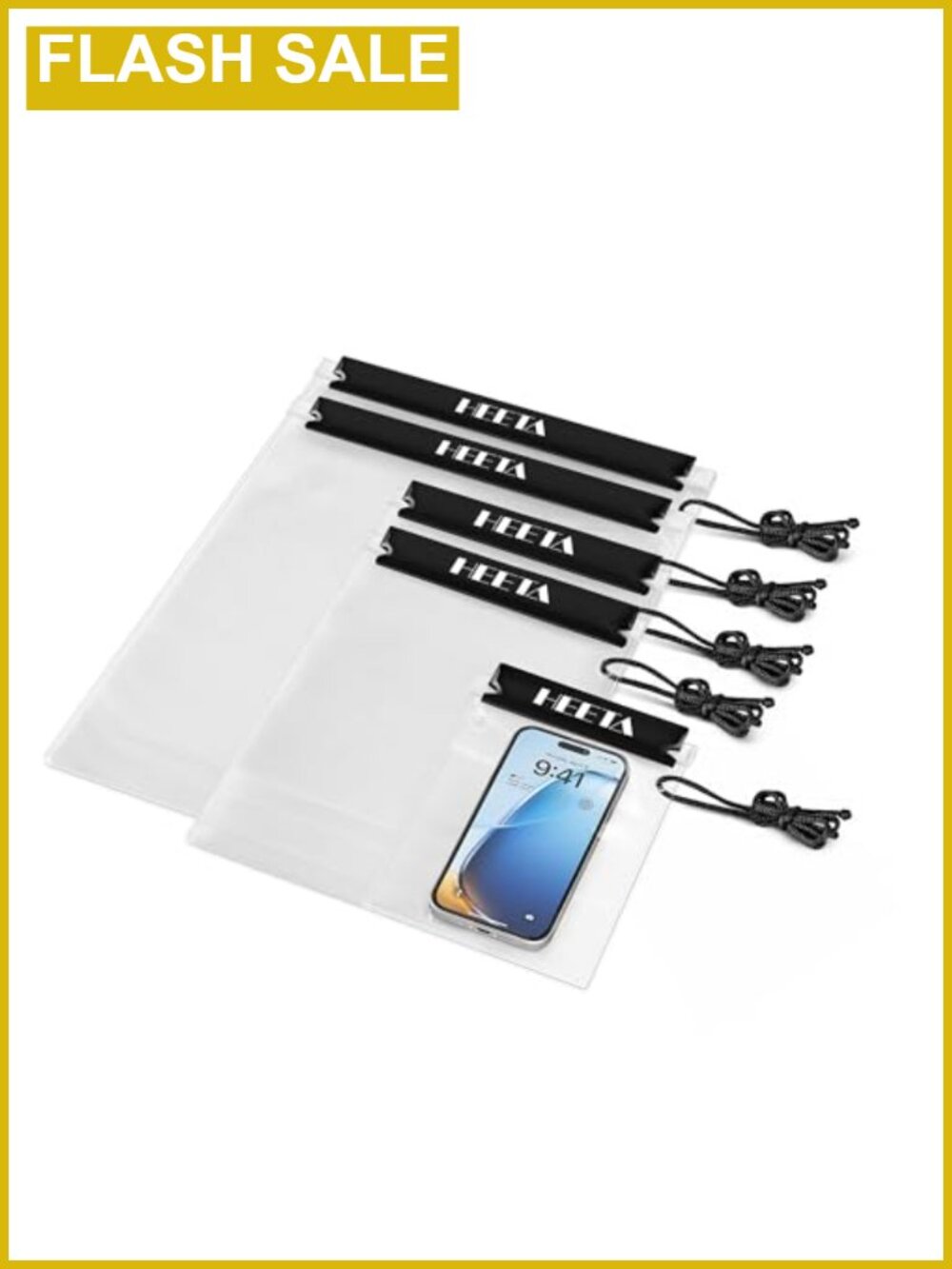 5-Pack Waterproof Dry Bag Pouch Document Holder Phone Case Lanyard
